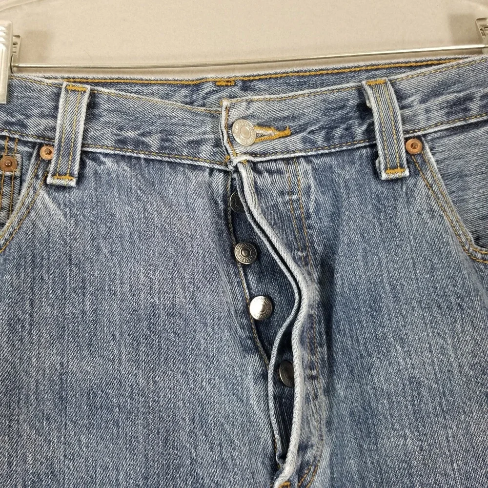 Levi's 501 jeans men's 36x29 original button fly straight blue denim pants retro